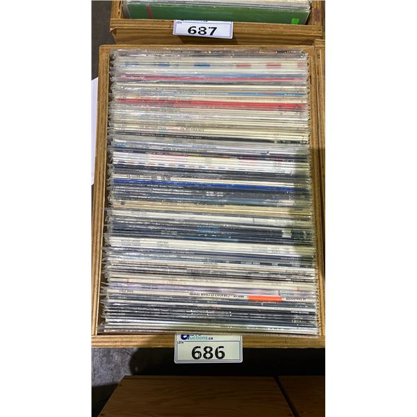 ROLLING BOX OF ASSORTED VINYL RECORDS