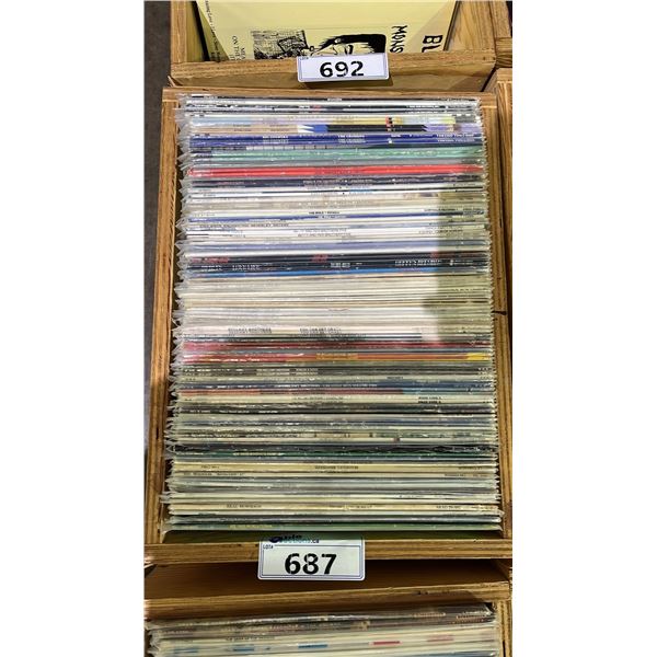 ROLLING BOX OF ASSORTED VINYL RECORDS