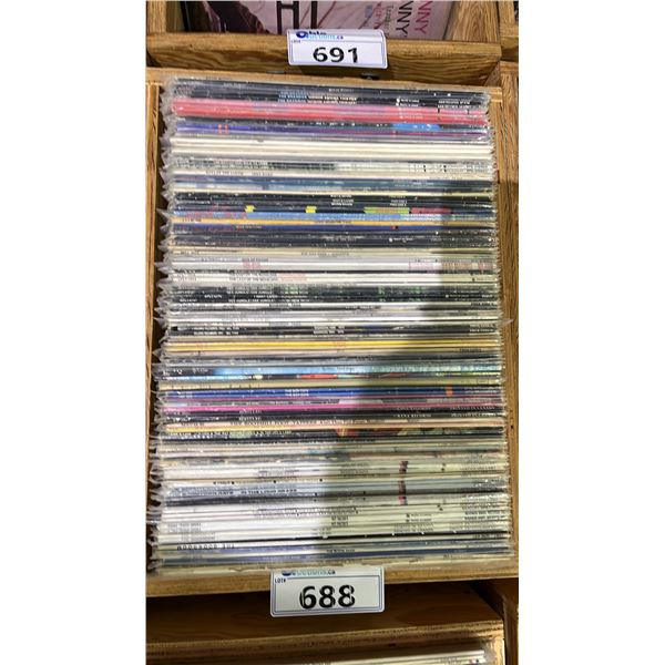 ROLLING BOX OF ASSORTED VINYL RECORDS