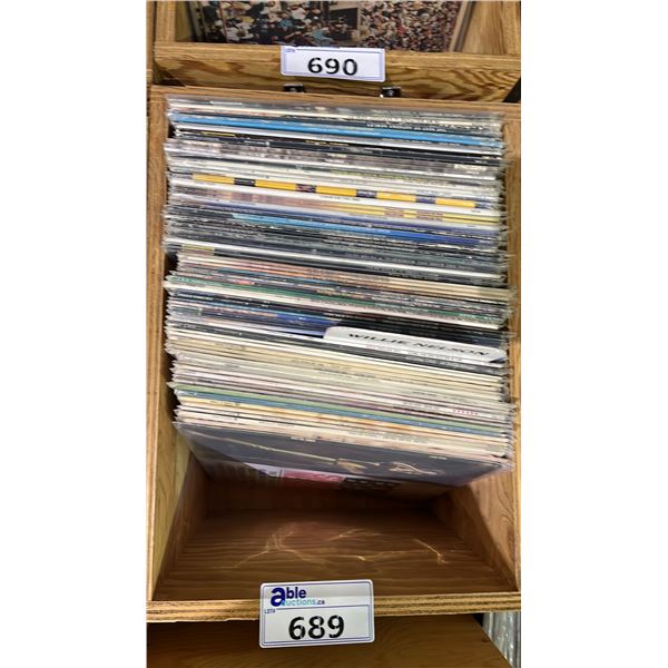 ROLLING BOX OF ASSORTED VINYL RECORDS