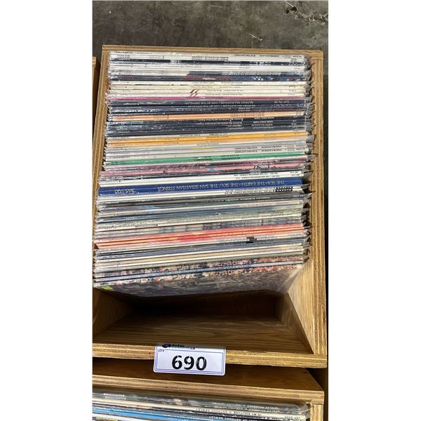 ROLLING BOX OF ASSORTED VINYL RECORDS