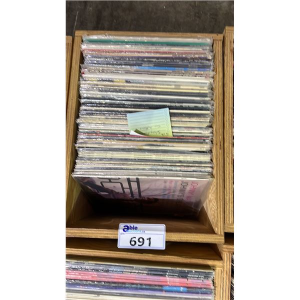 ROLLING BOX OF ASSORTED VINYL RECORDS