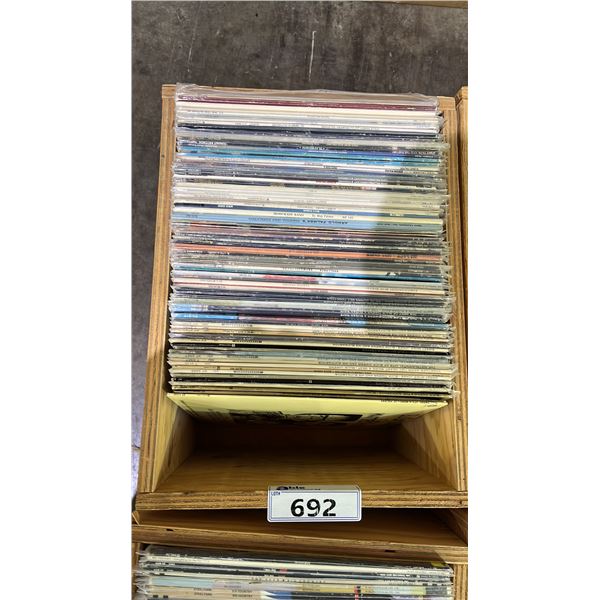 ROLLING BOX OF ASSORTED VINYL RECORDS