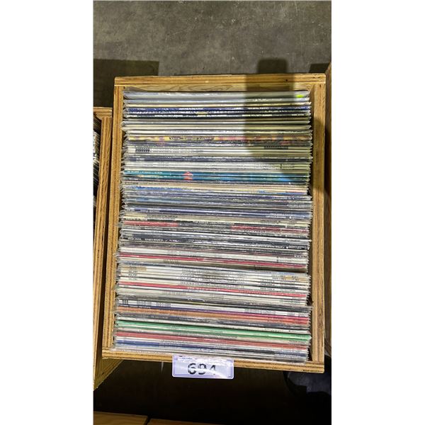 ROLLING BOX OF ASSORTED VINYL RECORDS