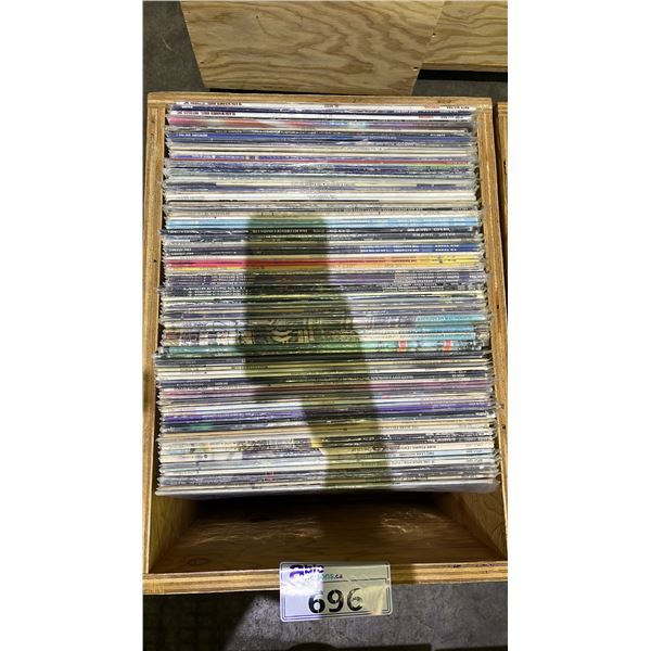 ROLLING BOX OF ASSORTED VINYL RECORDS