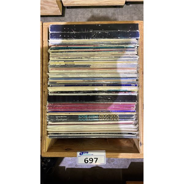 ROLLING BOX OF ASSORTED VINYL RECORDS