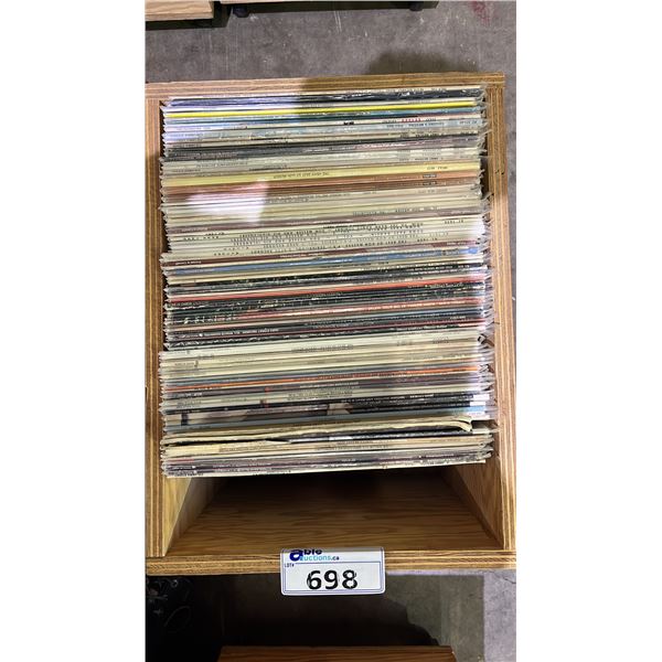 ROLLING BOX OF ASSORTED VINYL RECORDS