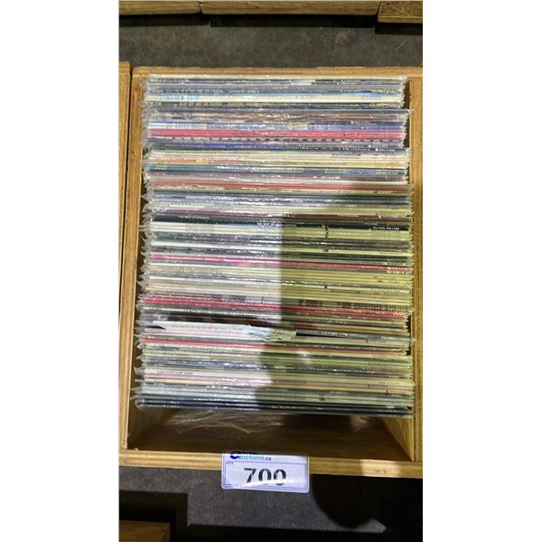 ROLLING BOX OF ASSORTED VINYL RECORDS