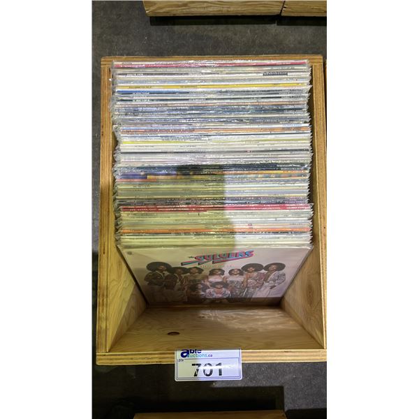 ROLLING BOX OF ASSORTED VINYL RECORDS