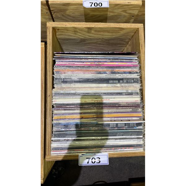 ROLLING BOX OF ASSORTED VINYL RECORDS