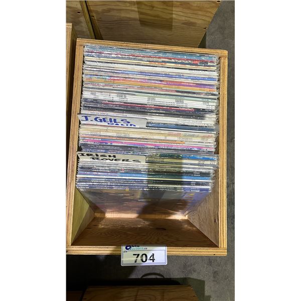 ROLLING BOX OF ASSORTED VINYL RECORDS