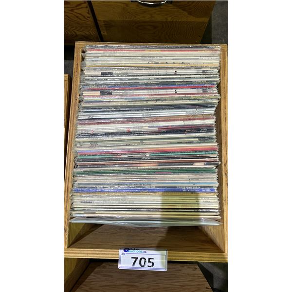 ROLLING BOX OF ASSORTED VINYL RECORDS