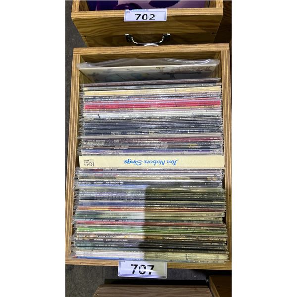 ROLLING BOX OF ASSORTED VINYL RECORDS