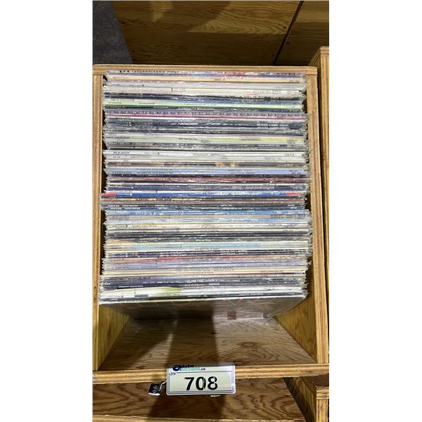 ROLLING BOX OF ASSORTED VINYL RECORDS