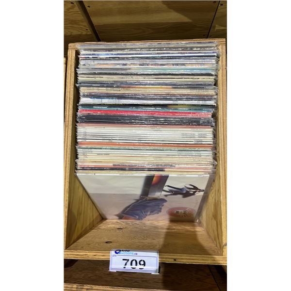 ROLLING BOX OF ASSORTED VINYL RECORDS