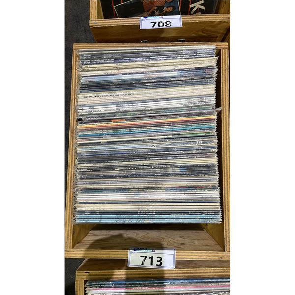 ROLLING BOX OF ASSORTED VINYL RECORDS
