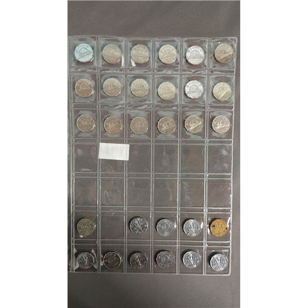 SLEEVE OF VINTAGE CANADIAN NICKELS