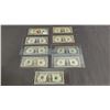 Image 1 : (8) VINTAGE AMERICAN $1 BILLS & (1) $2 BILL