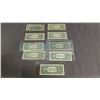 Image 5 : (8) VINTAGE AMERICAN $1 BILLS & (1) $2 BILL