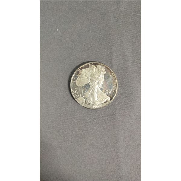 1991 1 OZ FINE SILVER UNITED STATES DOLLAR