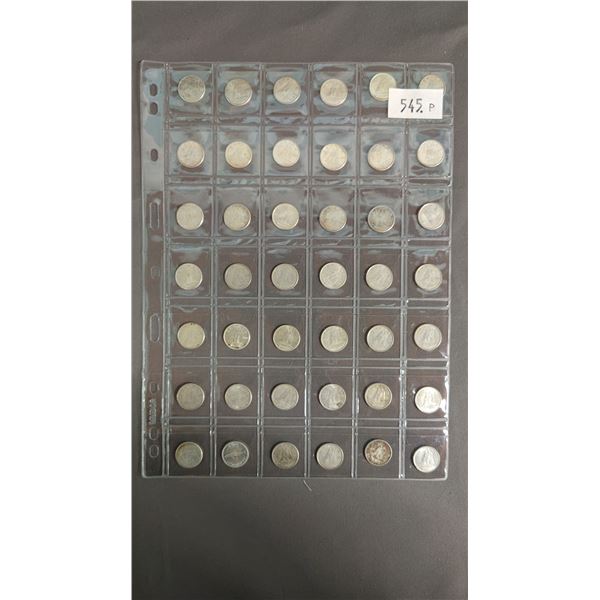SLEEVE OF (42) CANADIAN SILVER DIMES