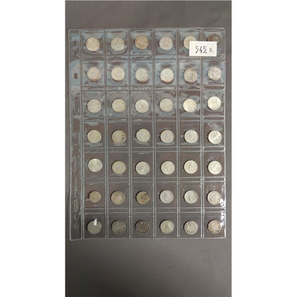 SLEEVE OF (42) CANADIAN SILVER DIMES