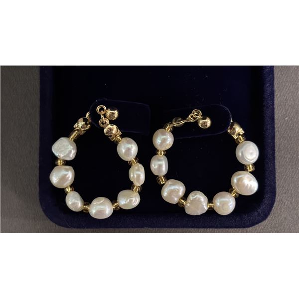 *NEW* FRESHWATER PEARL HOOP EARRINGS