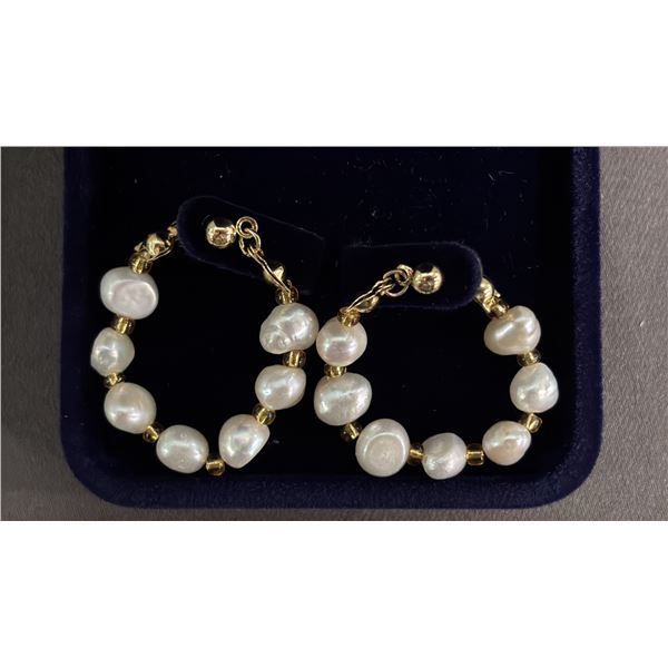*NEW* FRESHWATER PEARL HOOP EARRINGS