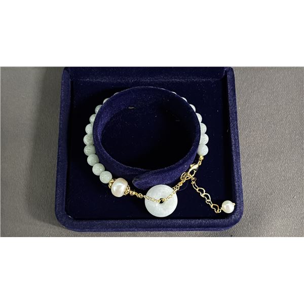 *NEW* WHITE STONE BEADED ADJUSTABLE BRACELET