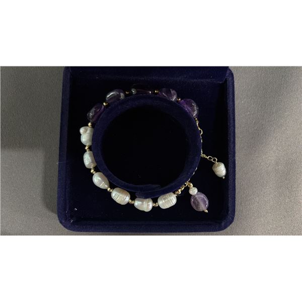*NEW* FRESHWATER PEARL & AMETHYST BRACELET