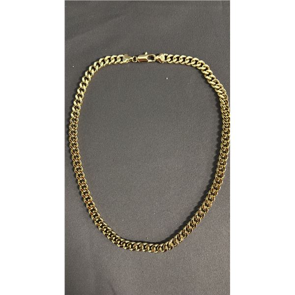 *NEW* 14K GOLD PLATED 7.5MM CUBAN LINK NECKLACE: 18" LONG