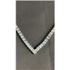 Image 2 : *NEW* PLATINUM PLATED 4 MM PRINCESS CUT SIMULATED DIAMOND (CZ) TENNIS NECKLACE: 18" LONG