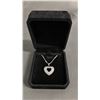 Image 2 : *NEW* PLATINUM PLATED 24MM SIMULATED DIAMOND (CZ) HEART CLUSTER NECKLACE: ADJUSTABLE 16"-18" CHAIN