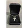 Image 2 : *NEW* GOLD PLATED 30MM SIMULATED DIAMOND (CZ) CROSS NECKLACE: 18" CHAIN