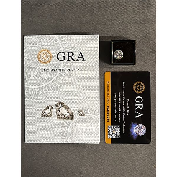 *NEW* 5CT MOISSANITE LAB DIAMOND - ROUND BRILLIANT CUT, GH, VVS1, GRA REPORT