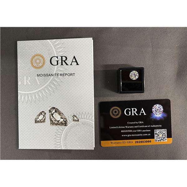*NEW* 4CT MOISSANITE LAB DIAMOND - ROUND BRILLIANT CUT, GH, VVS1, GRA REPORT