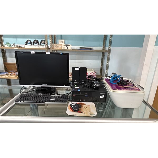 LENOVO THINKCENTRE COMPUTER, SAMSUNG MONITOR, HP PRINTER, DELL KEYBOARD & MORE: **NO HARD DRIVE**