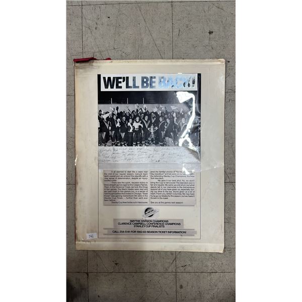 VINTAGE CANUCK'S HOCKEY POSTER PRINT MOCKUP: 25.5" X 20"