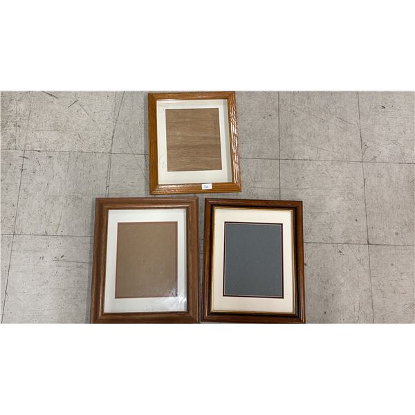 (3) 11" X 14" FRAMES MATTED FOR 8" X 9.5" IMAGES - *ONE HAS NO GLASS*