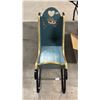 Image 2 : HAND PAINTED WOOD SLEIGH: 31"L X 13"W X 26"H