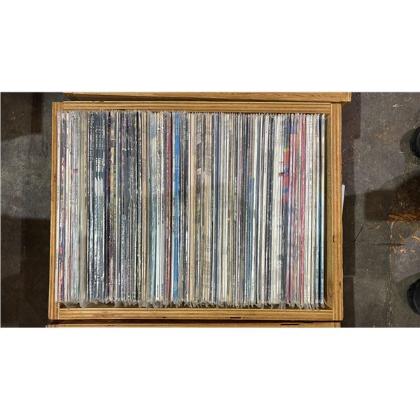ROLLING BOX OF ASSORTED VINYL RECORDS