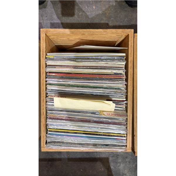 ROLLING BOX OF ASSORTED VINYL RECORDS