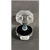 Image 2 : OVAL CABOCHON AQUAMARINE RING WITH ADJUSTABLE BAND