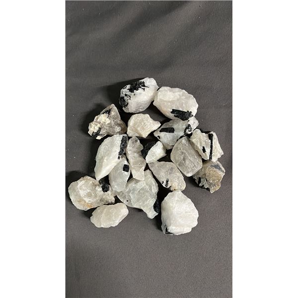 BAG OF TOURMALINE ON QUARTZ MATRIX