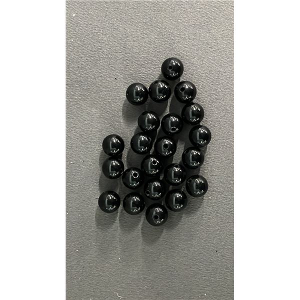 BAG OF BLACK TOURMALINE BEADS: DRILLED