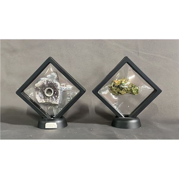 AMTHYST POINT PIPE & GREEN DEMANTOID GARNET IN MATRIX