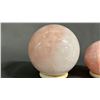 Image 2 : 2.3" ROSE QUARTZ SPHERE ON STAND & 3.5" ROSE QUARTZ SPHERE ON STAND
