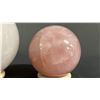 Image 3 : 2.3" ROSE QUARTZ SPHERE ON STAND & 3.5" ROSE QUARTZ SPHERE ON STAND