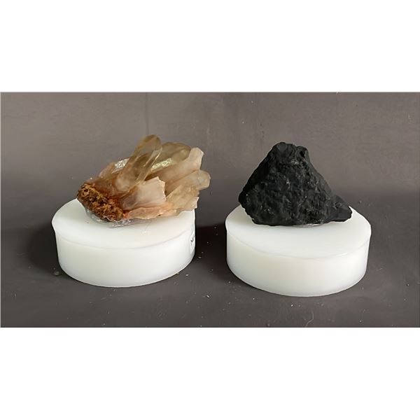 NATURAL CITRINE & SHUNGITE ROUGH STONE