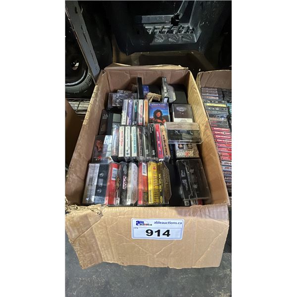 BOX OF ASSORTED CASSETTE TAPES